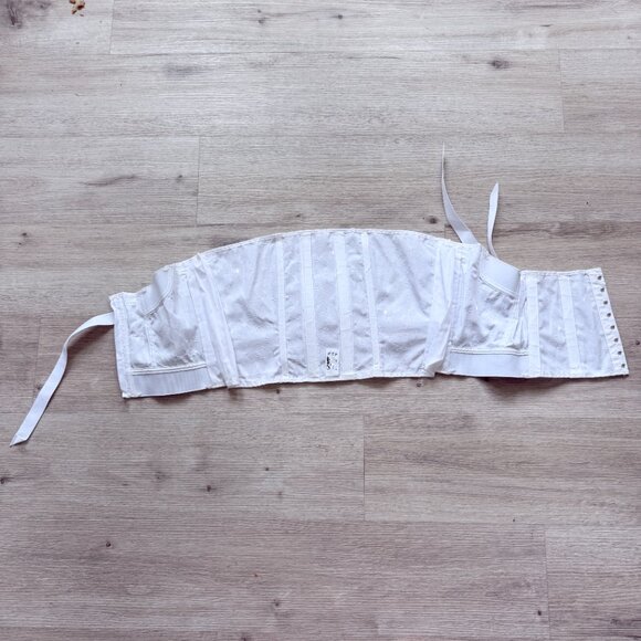 Vintage CAMP White Boned Corset Bustier Top Cosplay - Picture 11 of 12